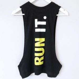 Forever 21 Black Run It Graphic Muscle Tank Size M